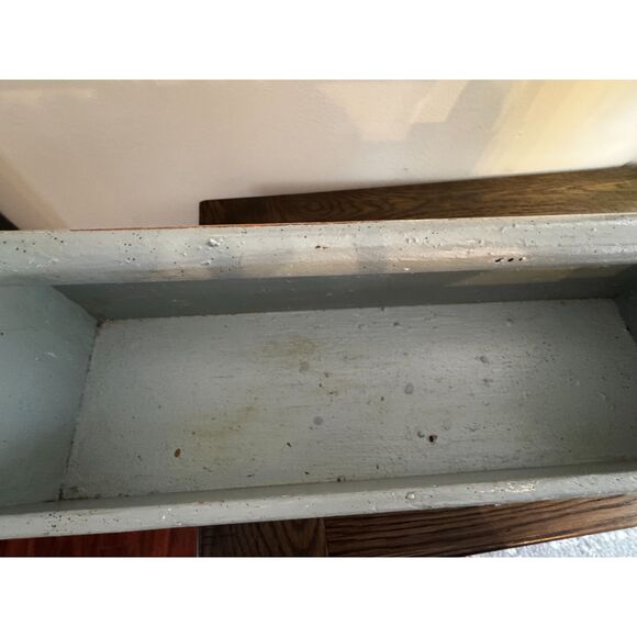 Must see! Hand painted Shabby Chic vintage wooden tool box; pink roses - Picture 5 of 9